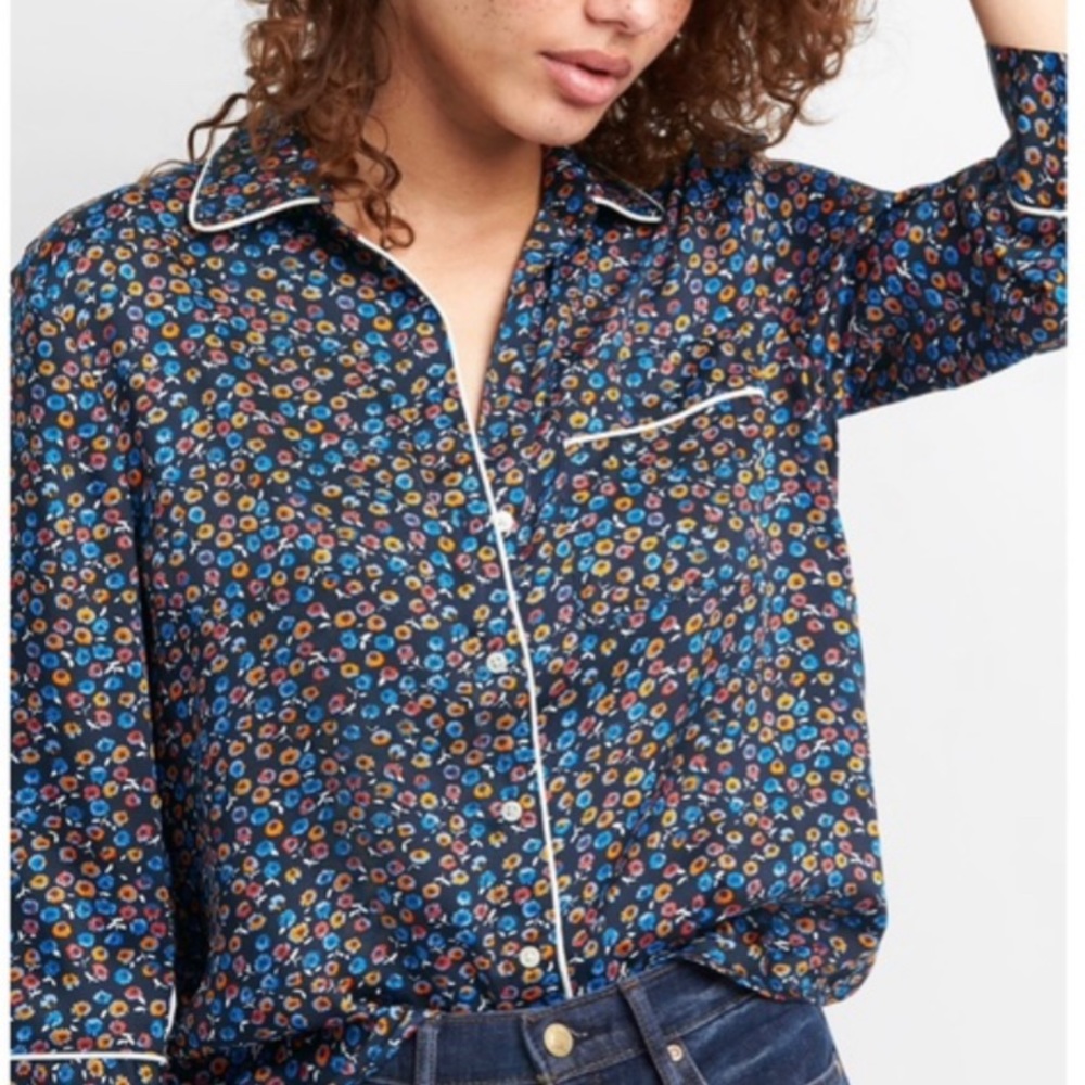 Floral pajama style shirt